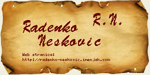 Radenko Nešković vizit kartica